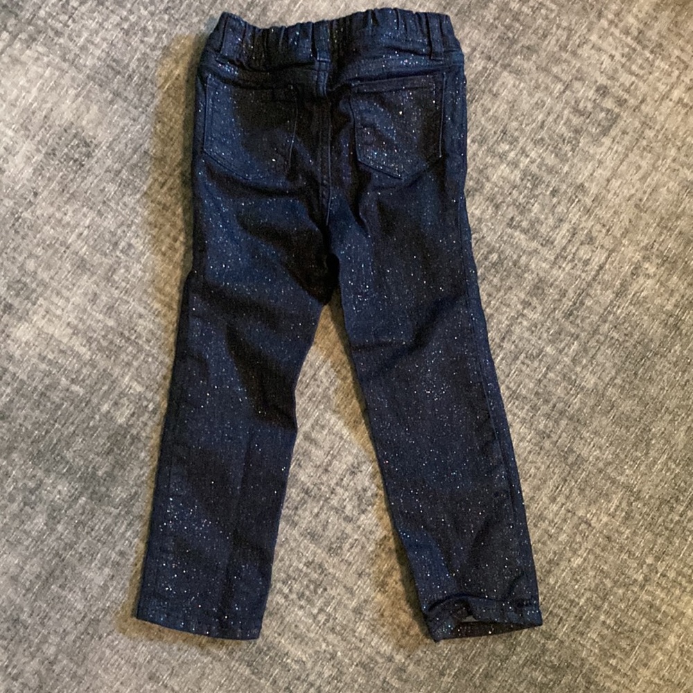 🌖 Gap toddler size 4 dark wash glittery skinny jeans - Picture 3 of 4